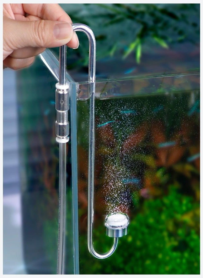 Clscea Aquarium Stainless Steel CO2 Diffuser Atomizer with Integrated Check Valve for Rimless Tanks, DC300-20 - Image 1